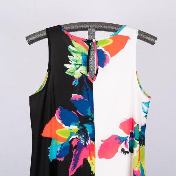 Joan Vass New York Vibrant Colorful Sleeveless Lined Midi Dress Women's MEDIUM - Picture 6 of 6